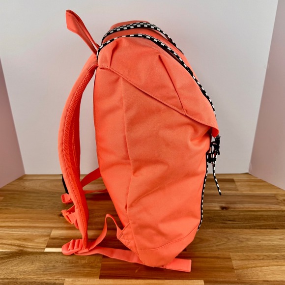 Herschel Supply Co. Backpack Coral Orange Checkerboard Straps Student‎ School - Picture 7 of 8